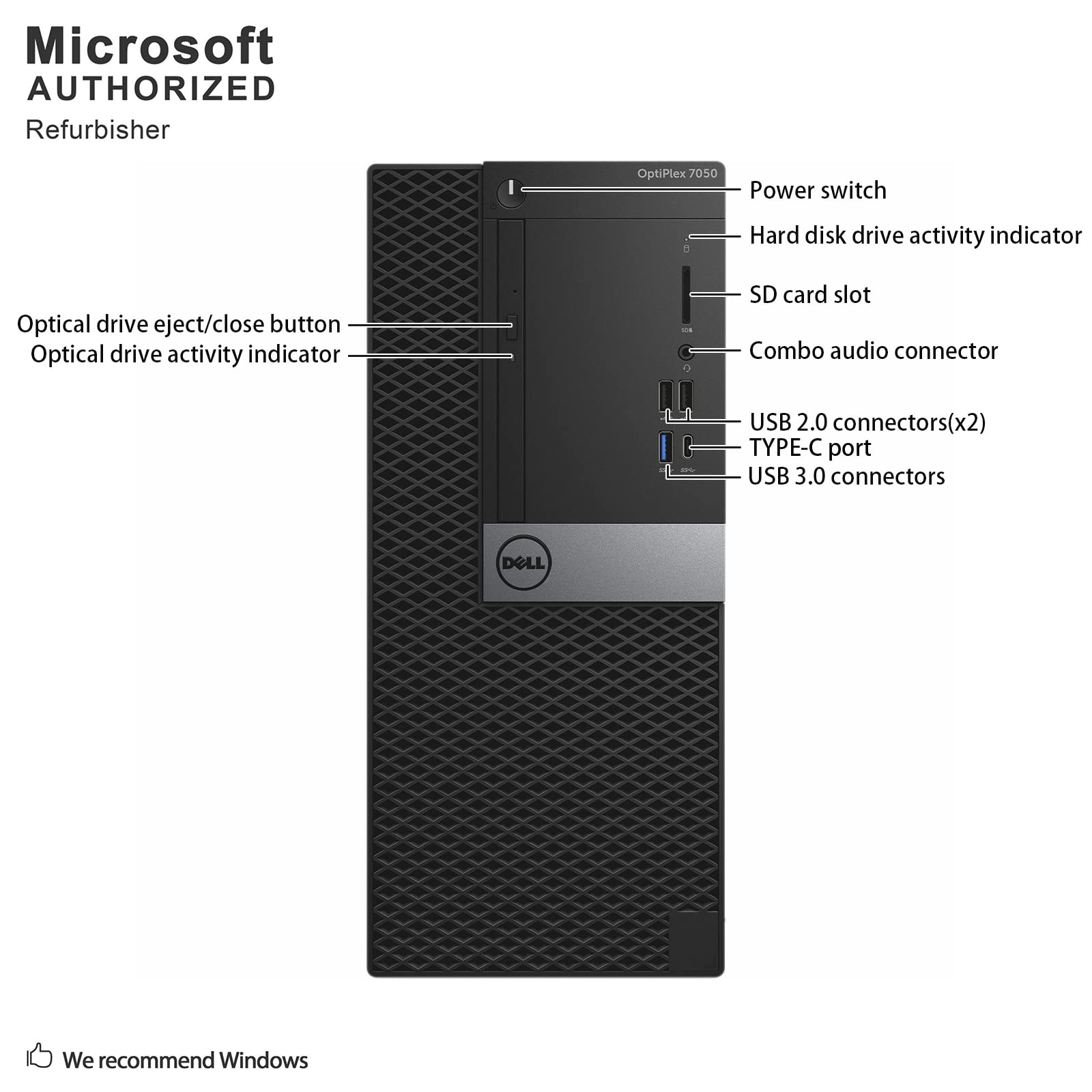 【本日特価】DELL OptiPlex 7050 i7 SSD512GB Dell Optiplex 7050 Micro Desktop, Intel i7, 16GB RAM, 256GB